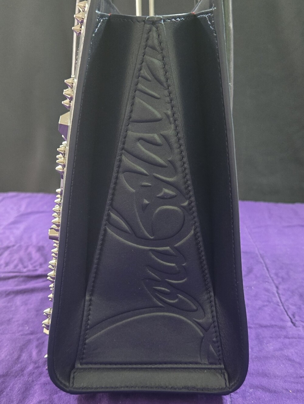 NWOT Rare Christian Louboutin Paloma Iridescent Blue Medium Perle Leather Tote - Picture 6 of 16